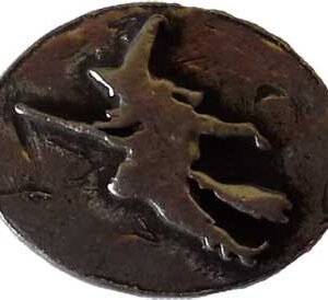 Witch on Broom pocket stone
