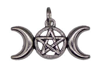 1 1/8 Triple Moon Pentagram amulet