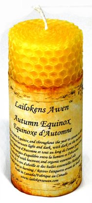 4" Autumn Equanox Altar Lailokens Awen candle