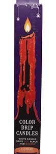 (set of 2) Red, Black Orange Drip candles