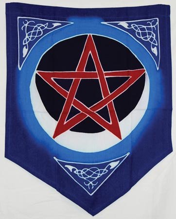Pentacle Moon Pennant 18" x 16"