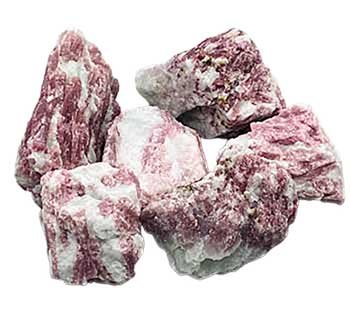 1 lb Tourmaline, Pink with Quartz untumbled stones